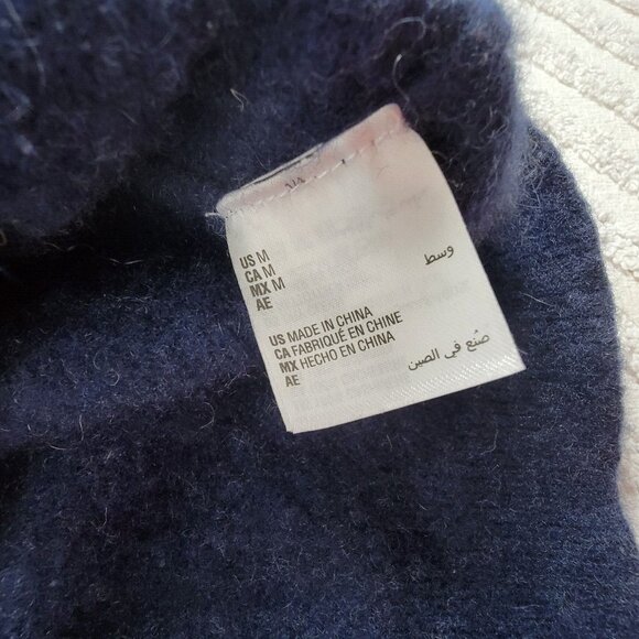 Cashmere Club Room Luxury Sweater Womens Medium Blue Cashmere Pullover V-neck - Picture 4 of 7